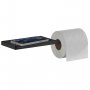 Smedbo Outline Toilet Roll Holder with Shelf - Black