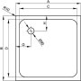 Bette Supra  850 x 750 x 65mm Rectangular Shower Tray