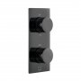 Vado Individual Omika Noir 2 Outlet Thermostatic Shower Valve with All-Flow Function - Polished Black