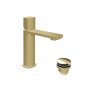 Vado Cameo Leverless Mono Basin Mixer for Low Pressure System with Waste - Satin Brass