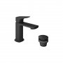 Vado Cameo Lever Mini Mono Basin Mixer for Low Pressure System with Waste - Matt Black