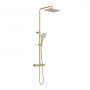 Vado Cameo Wall Mounted Thermostatic Exposed Shower Column - Satin Brass