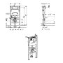 Geberit Alpha 980mm Frame & Cistern for Wall-Hung WC with Alpha01 Square Flush Plate