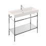 Britton Shoreditch 1000mm Frame Furniture Stand and Basin - Polished Stainless Steel - Stock Clearance