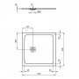 Ideal Standard Ultra Flat S+ 800 x 800mm Grey Square Shower Tray