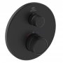 Ideal Standard Ceratherm Navigo Built-In Thermostatic 1 Outlet Round Shower Mixer - Silk Black