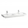 Laufen Meda 1300mm Double Basin - 0 Tap Hole - White LCC