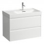 Laufen Meda 800mm 2 Drawer Vanity Unit for Right Hand Basin - Matt White