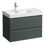 Laufen Meda 800mm 2 Drawer Vanity Unit for Left Hand Basin - Traffic Grey