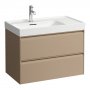 Laufen Meda 800mm 2 Drawer Vanity Unit for Left Hand Basin - Cappuccino