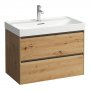 Laufen Meda 800mm 2 Drawer Vanity Unit - Wild Oak