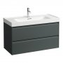 Laufen Meda 1000mm 2 Drawer Vanity Unit - Traffic Grey