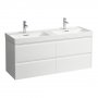 Laufen Meda 1300mm 4 Drawer Double Vanity Unit - Matt White