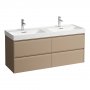 Laufen Meda 1300mm 4 Drawer Double Vanity Unit - Cappuccino