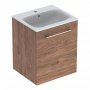 Geberit Selnova Slim Rim Basin & Cabinet Boxed Set, 550mm - Hickory