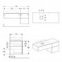 Geberit VariForm 1350mm Three Drawer Cabinet for Lay-On Basin - Oak