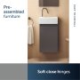 Ideal Standard Eurovit+ 35cm Guest Basin Unit with 1 Door - Mid Grey