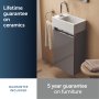 Ideal Standard Eurovit+ 35cm Guest Basin Unit with 1 Door - Mid Grey