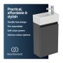 Ideal Standard Eurovit+ 35cm Guest Basin Unit with 1 Door - Mid Grey