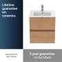 Ideal Standard Eurovit+ 50cm Wall Mounted Vanity Unit with 2 Drawers - Natural Oak