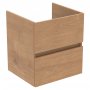 Ideal Standard Eurovit+ 50cm Wall Mounted Vanity Unit with 2 Drawers - Natural Oak