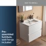Ideal Standard Eurovit+ 60cm Wall Mounted Vanity Unit with 2 Drawers - Gloss White