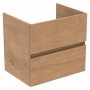 Ideal Standard Eurovit+ 60cm Wall Mounted Vanity Unit with 2 Drawers - Natural Oak