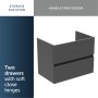 Ideal Standard Eurovit+ 70cm Wall Mounted Vanity Unit with 2 Drawers - Mid Grey