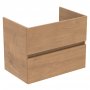 Ideal Standard Eurovit+ 70cm Wall Mounted Vanity Unit with 2 Drawers - Natural Oak