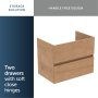 Ideal Standard Eurovit+ 70cm Wall Mounted Vanity Unit with 2 Drawers - Natural Oak