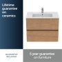 Ideal Standard Eurovit+ 70cm Wall Mounted Vanity Unit with 2 Drawers - Natural Oak