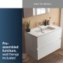 Ideal Standard Eurovit+ 80cm Wall Mounted Vanity Unit with 2 Drawers - Gloss White