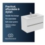 Ideal Standard Eurovit+ 80cm Wall Mounted Vanity Unit with 2 Drawers - Gloss White