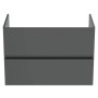 Ideal Standard Eurovit+ 80cm Wall Mounted Vanity Unit with 2 Drawers - Mid Grey