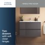 Ideal Standard Eurovit+ 80cm Wall Mounted Vanity Unit with 2 Drawers - Mid Grey