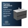 Ideal Standard Eurovit+ 80cm Wall Mounted Vanity Unit with 2 Drawers - Mid Grey