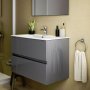 Ideal Standard Eurovit+ 70cm Wall Mounted Vanity Unit with 2 Drawers - Mid Grey