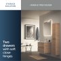 Ideal Standard Eurovit+ 80cm Wall Mounted Vanity Unit with 2 Drawers - Natural Oak