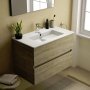 Ideal Standard Eurovit+ 70cm Wall Mounted Vanity Unit with 2 Drawers - Natural Oak