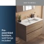 Ideal Standard Eurovit+ 80cm Wall Mounted Vanity Unit with 2 Drawers - Natural Oak