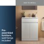 Ideal Standard Eurovit+ 60cm Floor Standing Vanity Unit with 2 Doors - Gloss White
