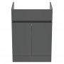Ideal Standard Eurovit+ 60cm Floor Standing Vanity Unit with 2 Doors - Mid Grey