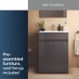 Ideal Standard Eurovit+ 60cm Floor Standing Vanity Unit with 2 Doors - Mid Grey