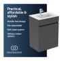Ideal Standard Eurovit+ 60cm Floor Standing Vanity Unit with 2 Doors - Mid Grey