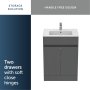 Ideal Standard Eurovit+ 60cm Floor Standing Vanity Unit with 2 Doors - Mid Grey