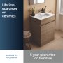 Ideal Standard Eurovit+ 60cm Floor Standing Vanity Unit with 2 Doors - Natural Oak