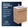 Ideal Standard Eurovit+ 60cm Floor Standing Vanity Unit with 2 Doors - Natural Oak