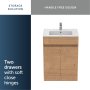 Ideal Standard Eurovit+ 60cm Floor Standing Vanity Unit with 2 Doors - Natural Oak
