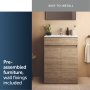 Ideal Standard Eurovit+ 60cm Floor Standing Vanity Unit with 2 Doors - Natural Oak