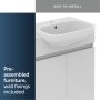 Ideal Standard Eurovit+ 65cm Semi Countertop Basin Unit with 2 Doors - Gloss White